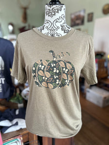 SALE- Olive Floral Pumpkin Fall Shirt