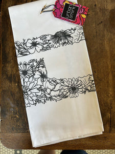 Floral State of Oklahoma Kitchen Towel