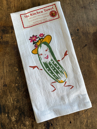 Mrs Pickle Retro Flour Sack Kitchen Towel
