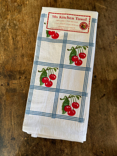 Country Cherry Retro Flour Sack Kitchen Towel