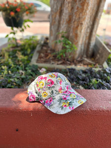 Cream Floral Baseball Cap