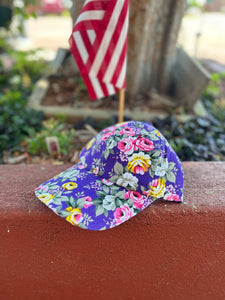 Purple Floral Baseball Cap