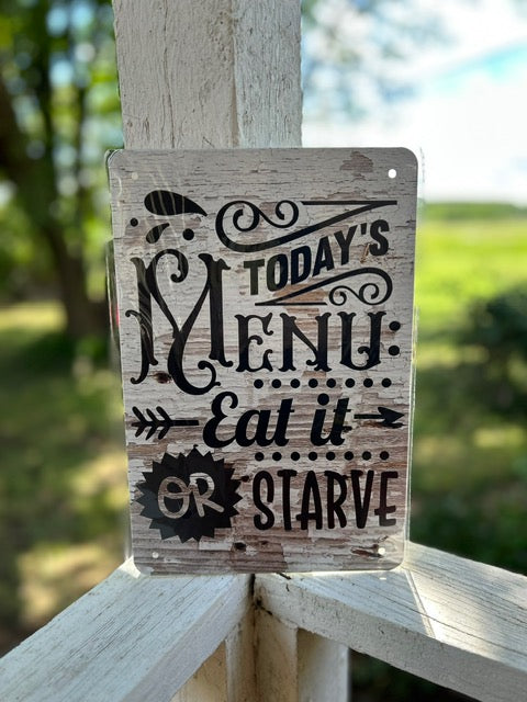 Today's Menu Metal Sign