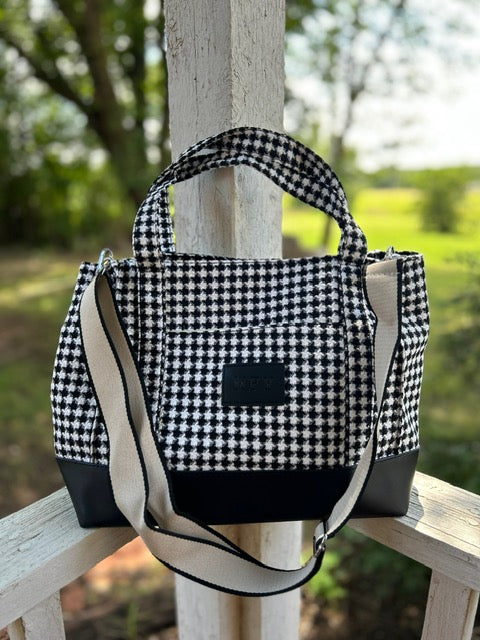 Houndstooth Canvas Tote Bag