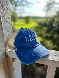 Lake Life Ponytail Baseball Cap- Blue
