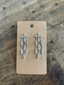 Rhinestone Cross & Dangle Earrings