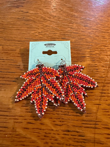 Changing Leaves Seed Bead Earrings