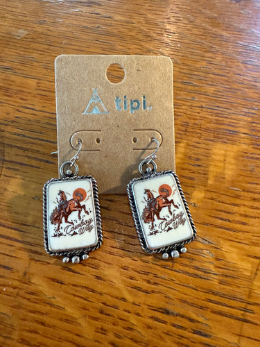 TIPI Cowboy Way Silvertone Earrings