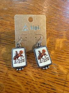 TIPI Cowboy Way Silvertone Earrings