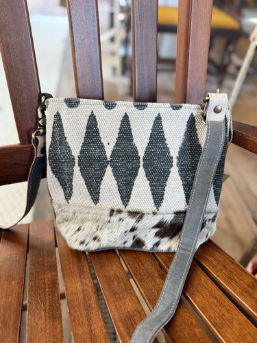 Clea Ray Black and White Fur Shoulder Bag