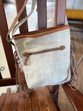 Load image into Gallery viewer, Clea Ray Blue and Orange Mosaic Crossbody Bag