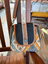 Load image into Gallery viewer, Clea Ray Orange Rug Turquoise Accent Canvas Bag