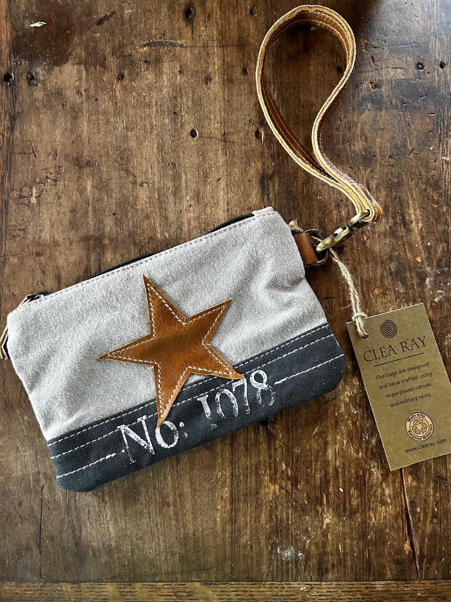 Sale- Clea Ray Canvas Wristlet with Star – Forgotten Oklahoma