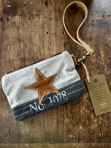 Sale- Clea Ray Canvas Wristlet with Star