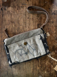 Sale- Clea Ray Canvas Wristlet with Bike