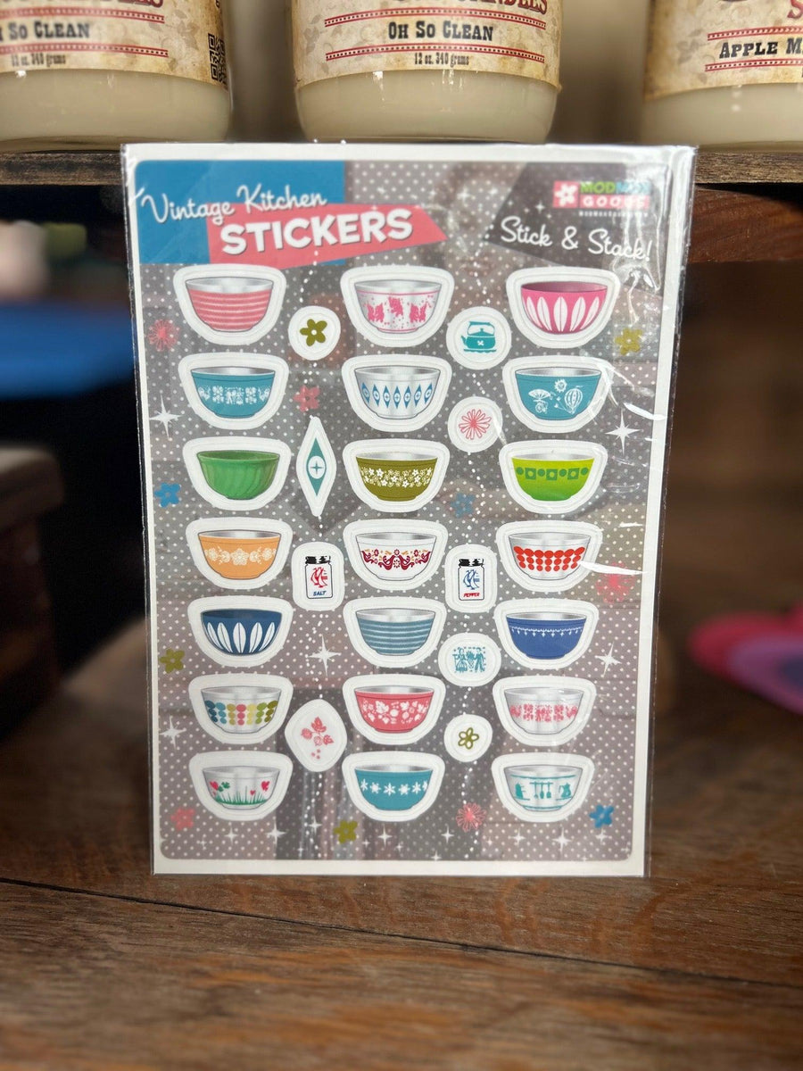 Vintage Kitchen Pyrex Sticker Sheet – Forgotten Oklahoma & Wildfire ...