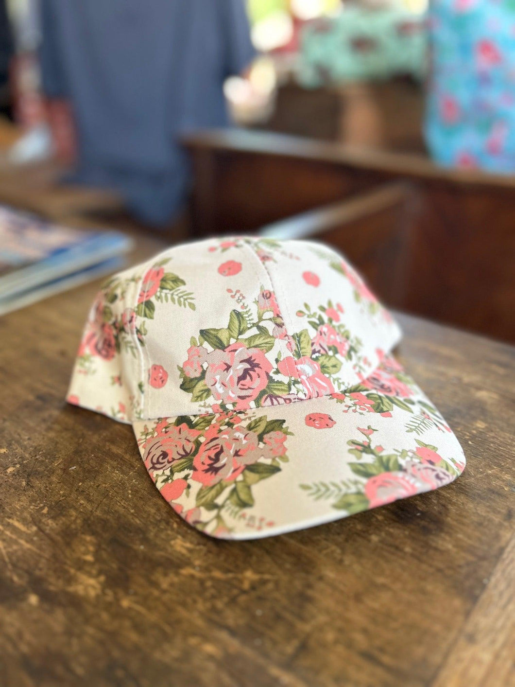 White and Pink Floral Hat