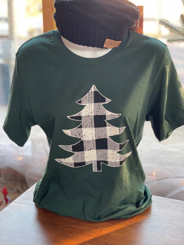 SALE- Buffalo Plaid Green Christmas Tree Shirt