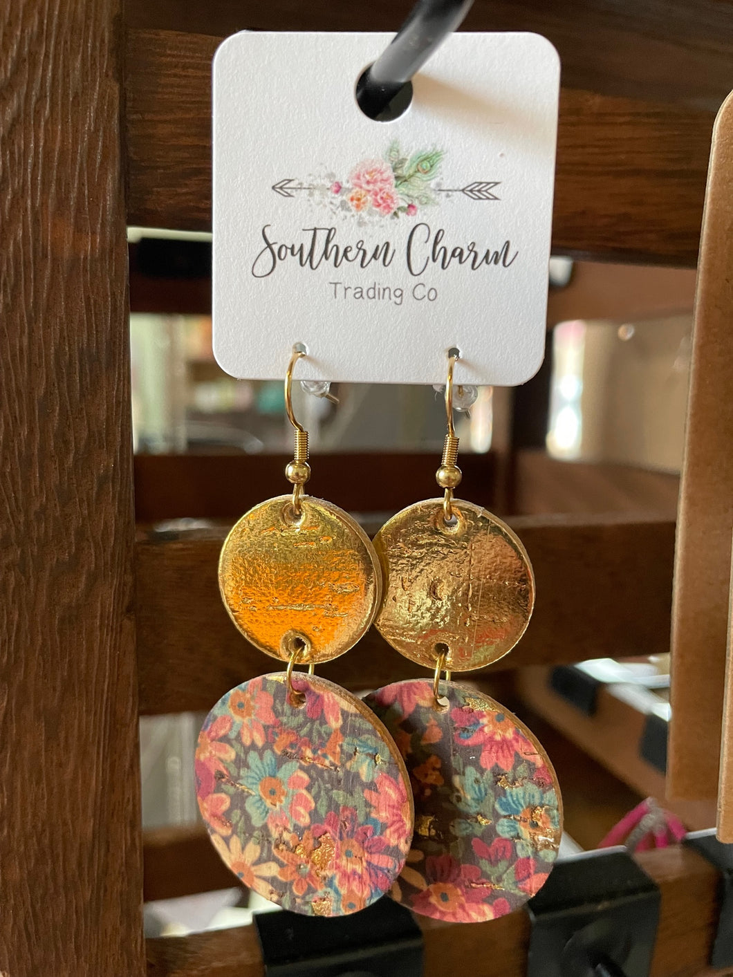 Gold & Wildflower Double Corkies Earrings