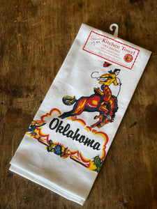 Oklahoma Cowboy Souvenir Tea Towel