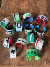 Load image into Gallery viewer, SALE- License Plate Cuff Bracelet {#3 with oil rigs}