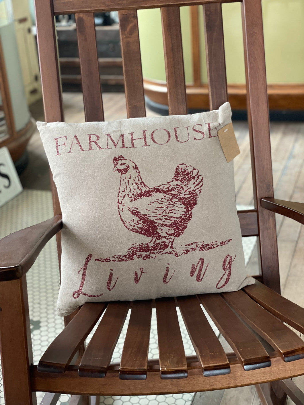 Sale- Sawyer Mill Red Farmhouse Living Pillow 18x18